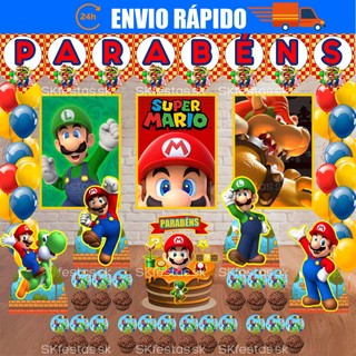 Kit festas Super Mario, Mario, Luigi Só um Bolinho decoração de festa, festa em casa, aniversário, Mêsversário