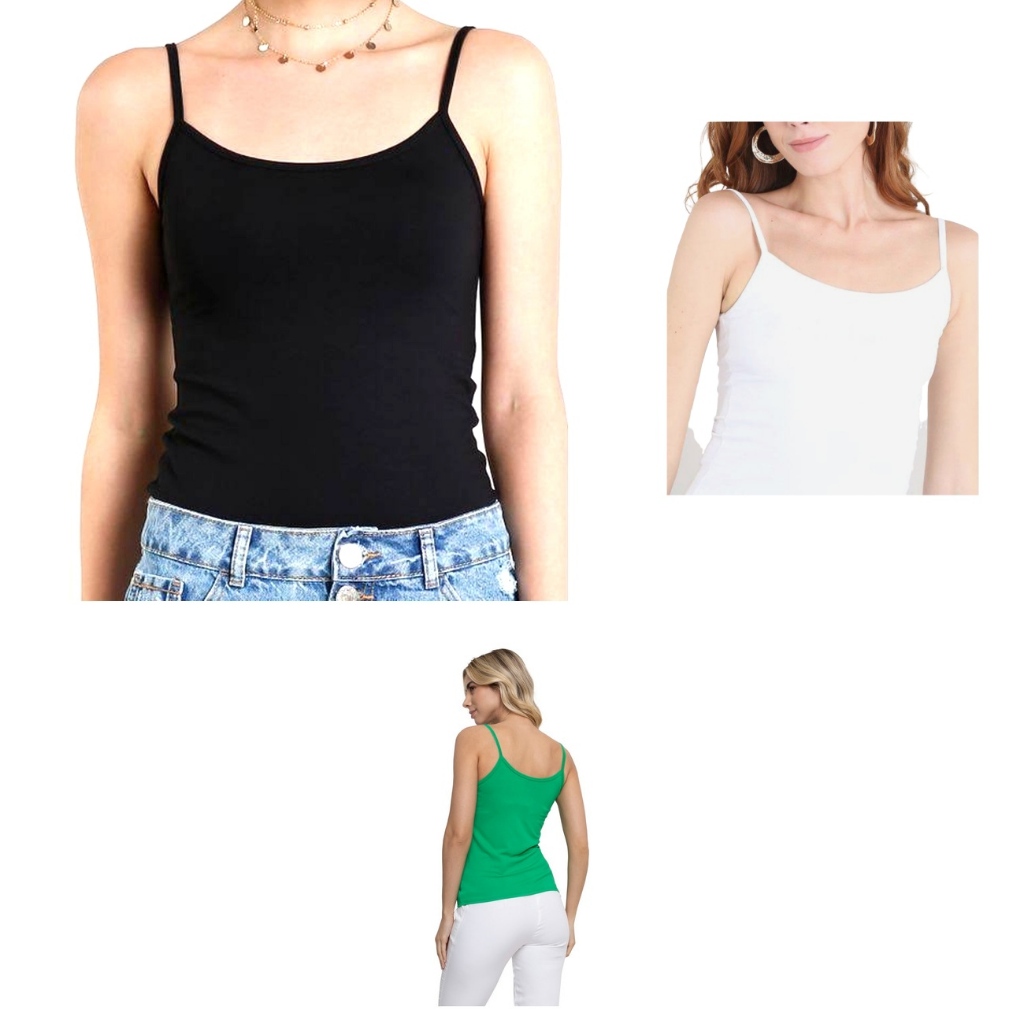 Kit com 3 regatas de alcinha material 100% algodao em Oferta na Shopee