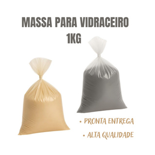 Massa P/ Vidraceiro Artesanato Polimento Vidros 1kg Cinza e Bege em Oferta na Shopee