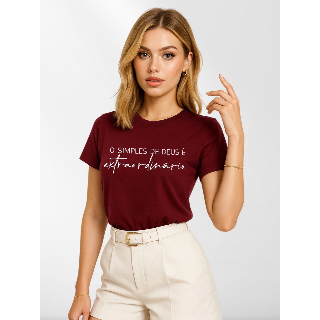 Blusas Femininas Manga Curta Gola Redonda 100% Algodão Malha Premium em Oferta na Shopee