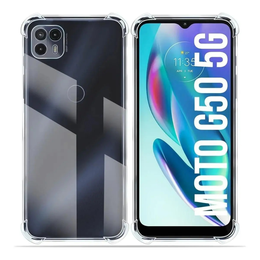 Capa Capinha  - Moto G50 - 5G TPU Flexível Transparente Com Proteção UV e Borda Anti-Shock