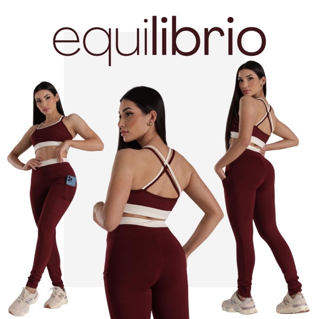 Conjunto Fitness Academia Feminino Bicolor Calça Leggings e Top Alça Zero Transparência em Oferta na Shopee