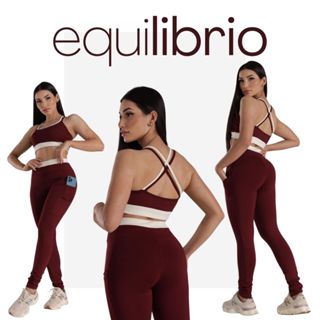 Conjunto Fitness Academia Feminino Bicolor Calça Leggings e Top Alça Zero Transparência em Oferta na Shopee