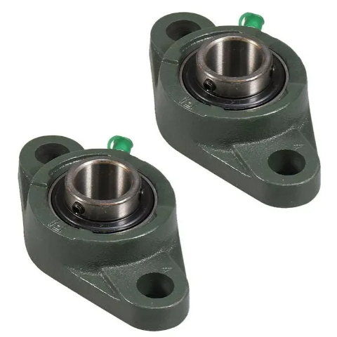 2 un Ucfl205 Mancal Oval Flange Com Rolamento P/ Eixo De 25mm