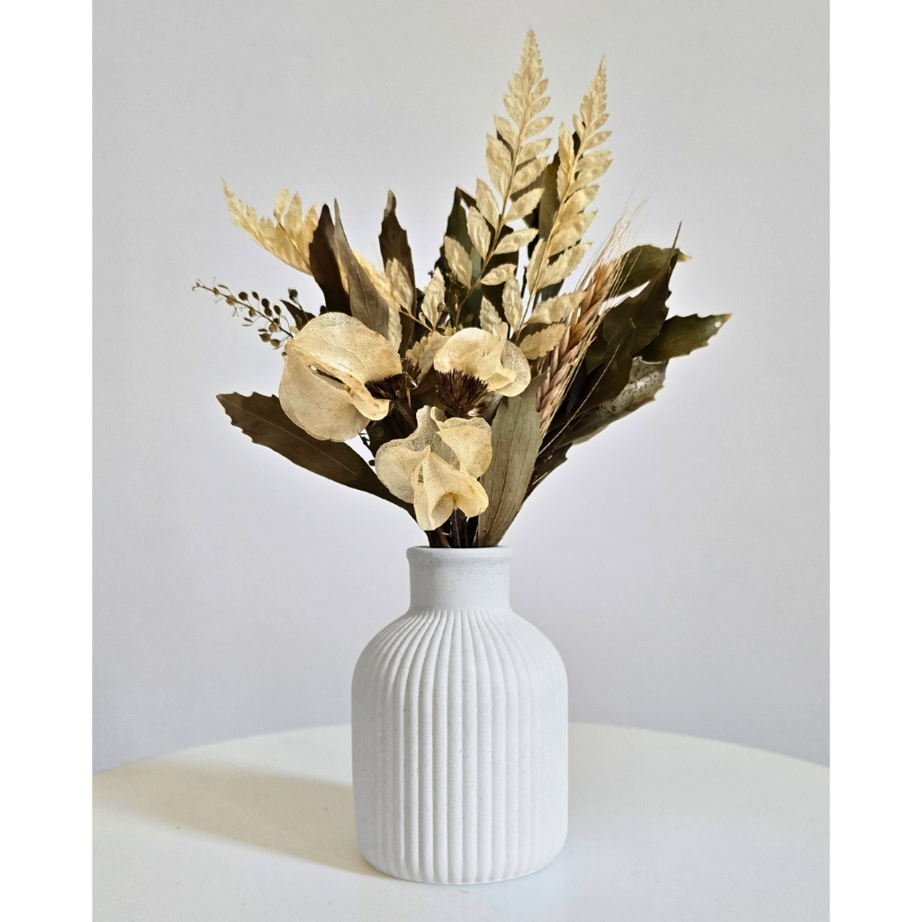 Arranjo De Flores Secas Decorativo Vaso Garrafa Vintage