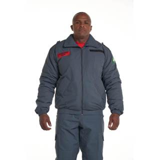 Jaqueta Acolchoada Verde Petróleo Acinzentado Bordada em Oferta na Shopee