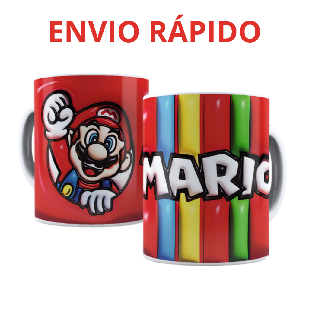 Caneca Super Mario Bros Colorida Criativa Geek Gamer Presente Colecionador