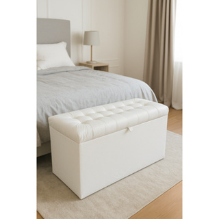 PUFF BAÚ DECORATIVO C/ PISTÃO Á GÁS 1 METRO - DIVERSAS CORES em Oferta na Shopee