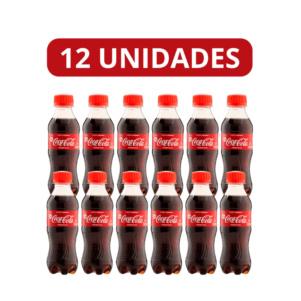 Refrigerante Coca-Cola Mini Pet 200ml 12 unidades