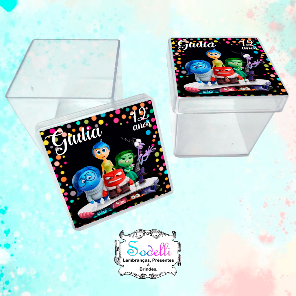 10 Lembrancinhas Divertidamente - Caixinhas Acrílicas Personalizadas