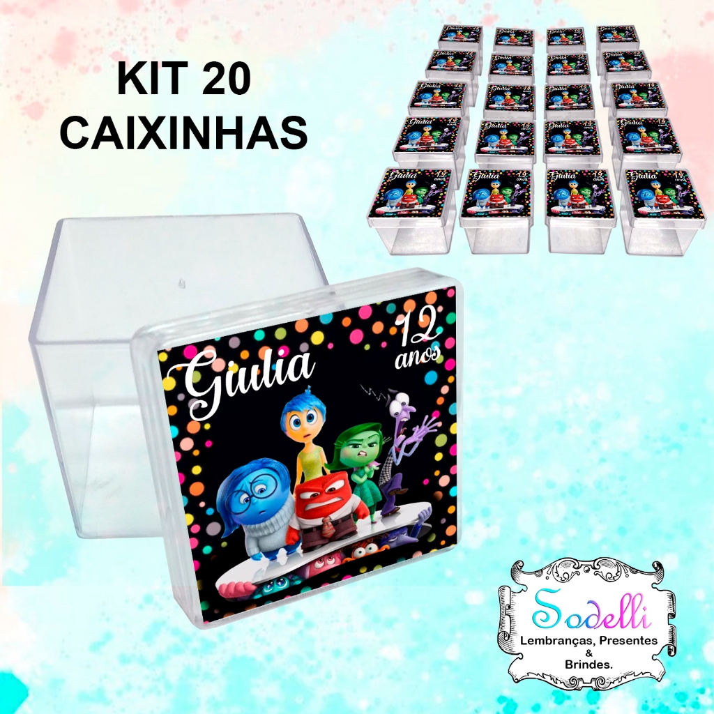 20 Lembrancinhas Divertidamente - Caixinhas Acrílicas Personalizadas
