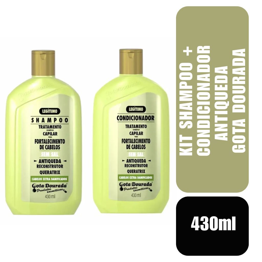 Kit Shampoo + Condicionador Antiqueda Gota Dourada 430ml