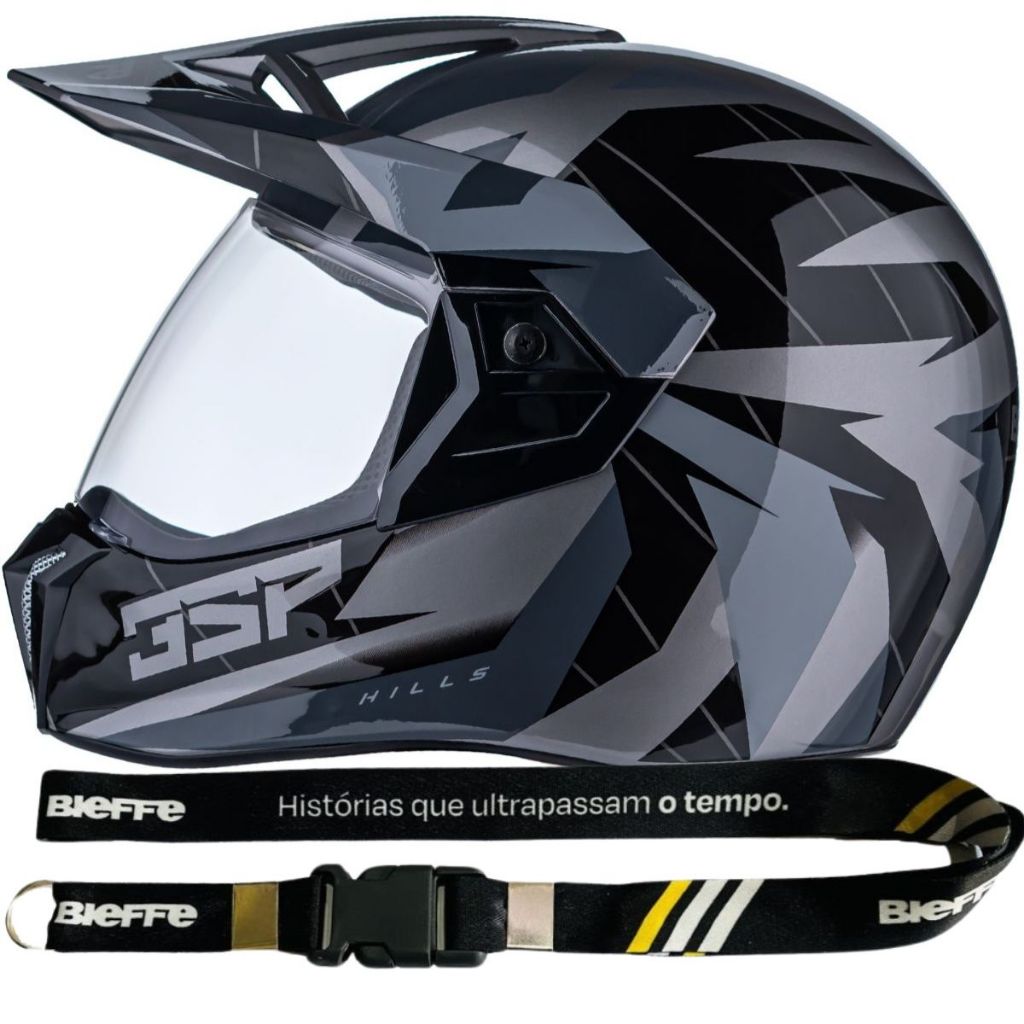 Capacete Bieffe 3 Sport Tipo Cross Trilha Enduro Com Aba Pala Masculino Feminino Original De Fabrica