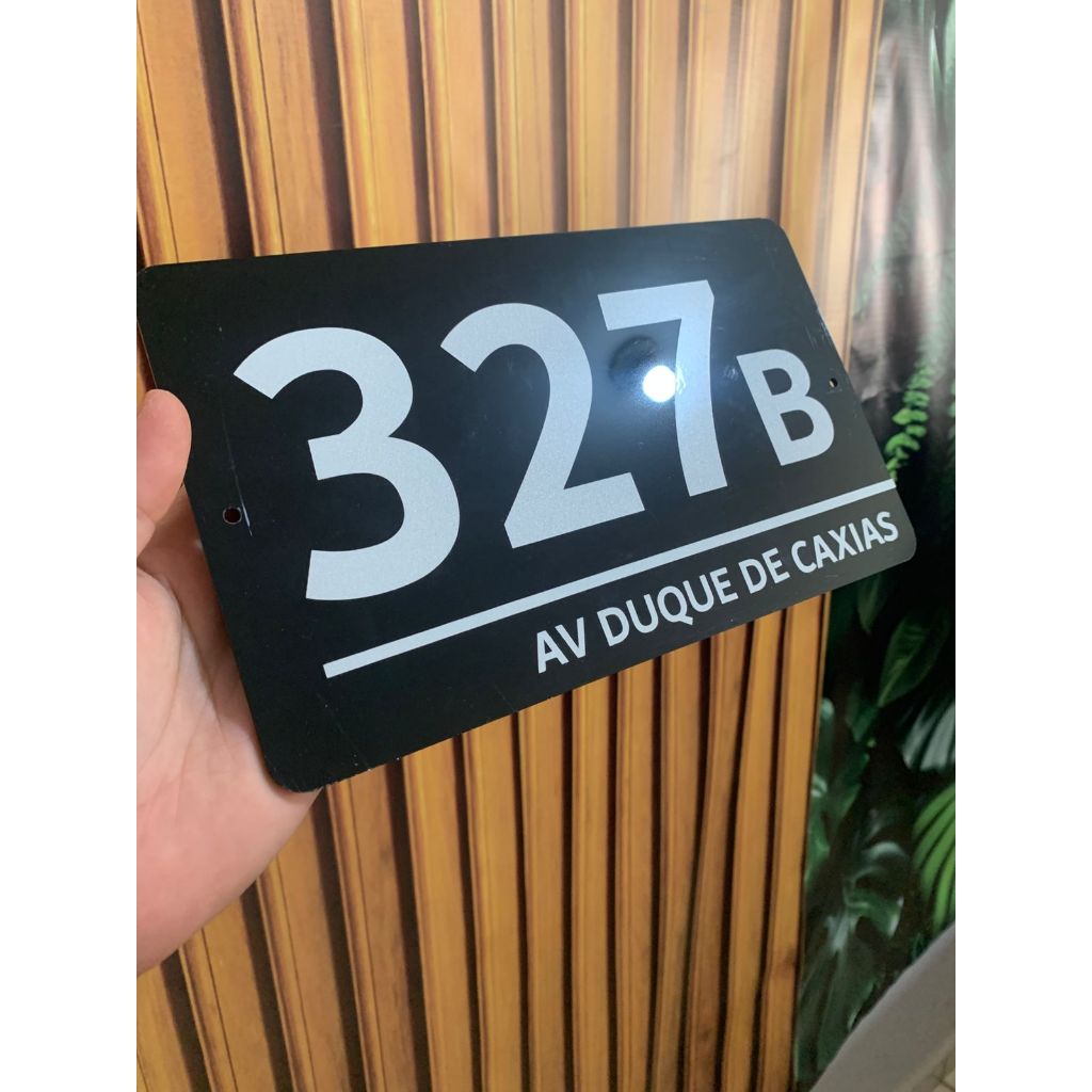 Placa Números para Casa, Loja, Residencial ou Comercial, Acrílico premium 2mm 25x15cm, Personalizado
