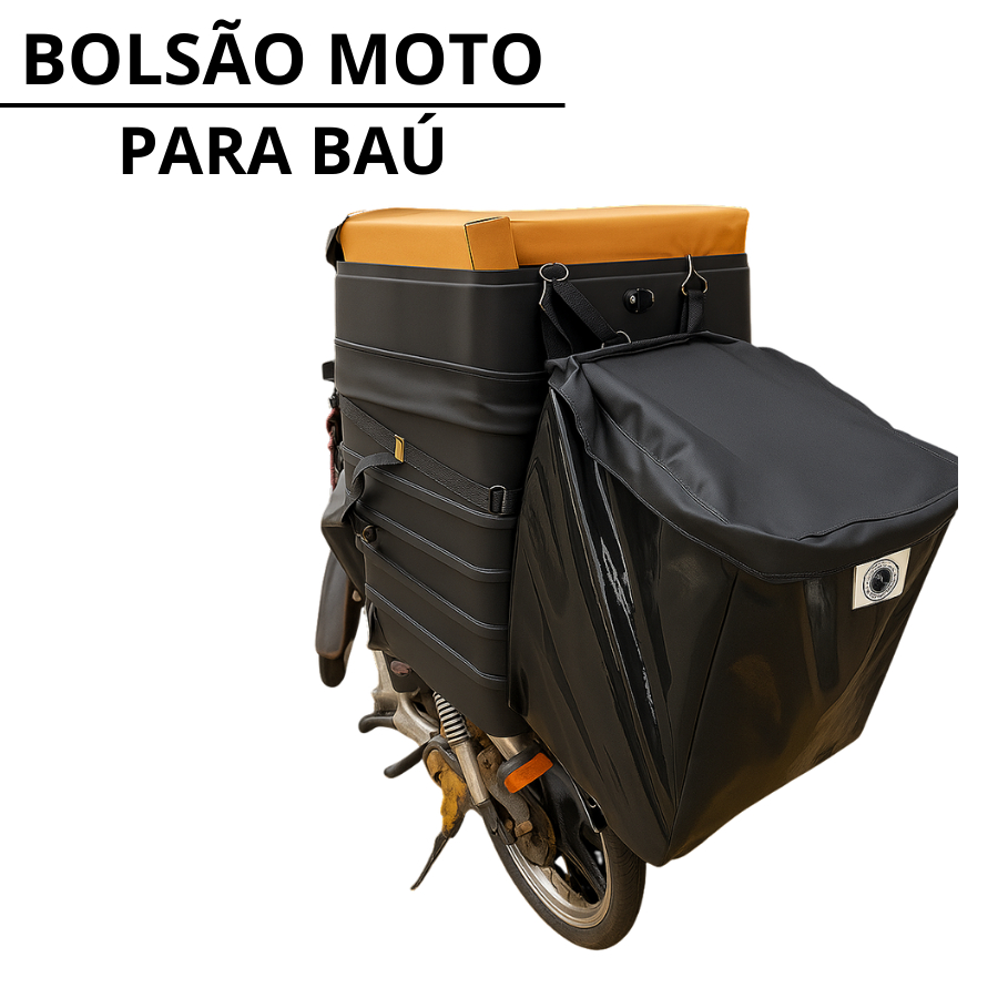 Bolsão Box Para Moto Universal Reforcado Motoboy Preto Preto