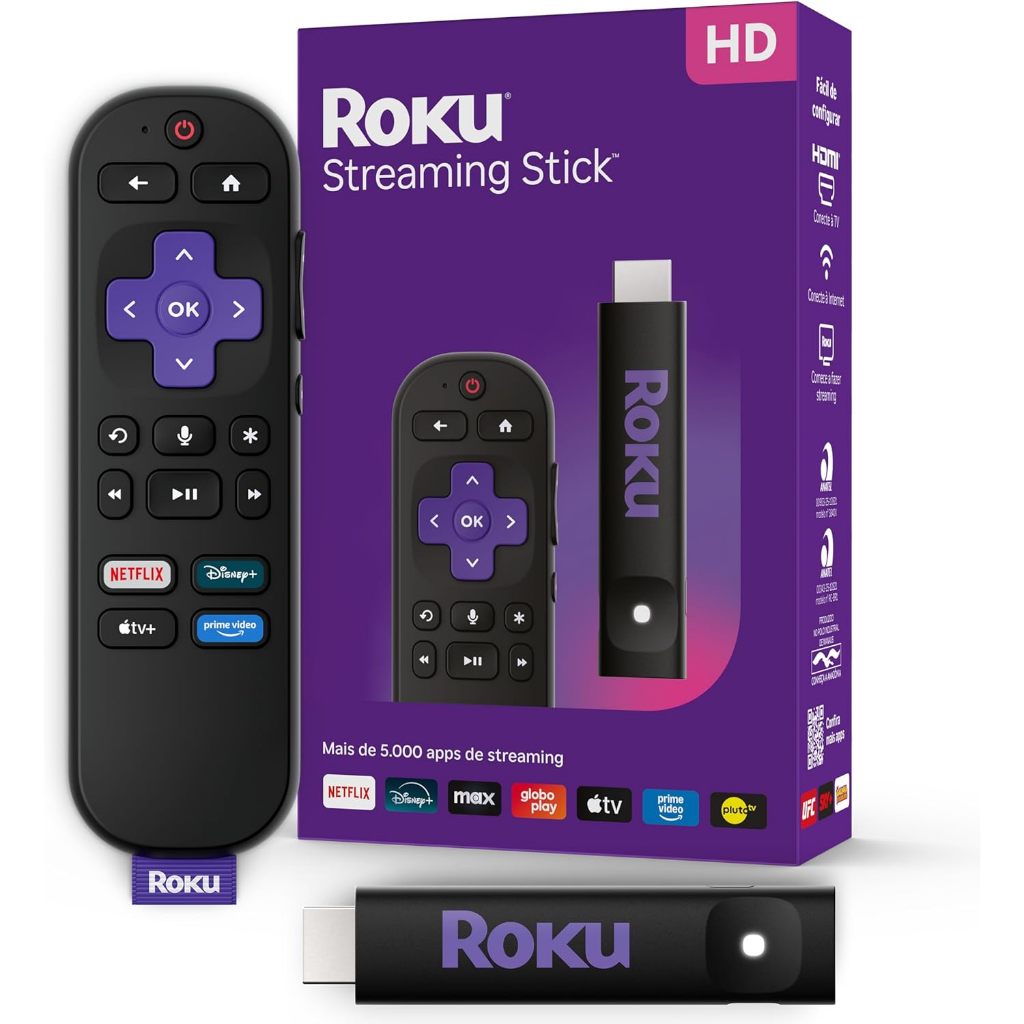 Roku Streaming Stick 2025, Dispositivo para TV HD/FHD em Oferta na Shopee