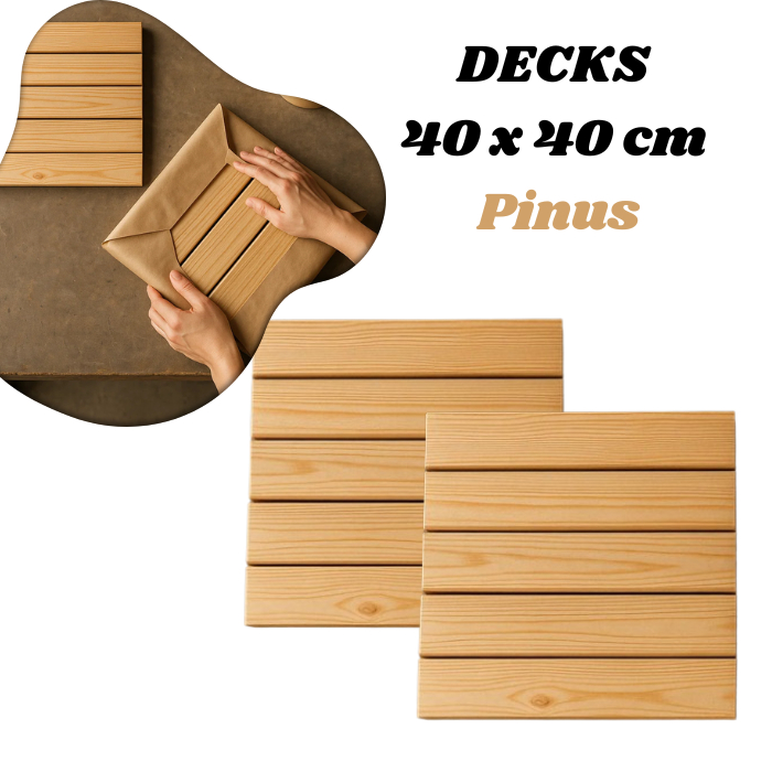 Deck De Madeira Modular 40x40 Pallet Palete Palet Estrado Plataforma Para botija gás ou Vasos