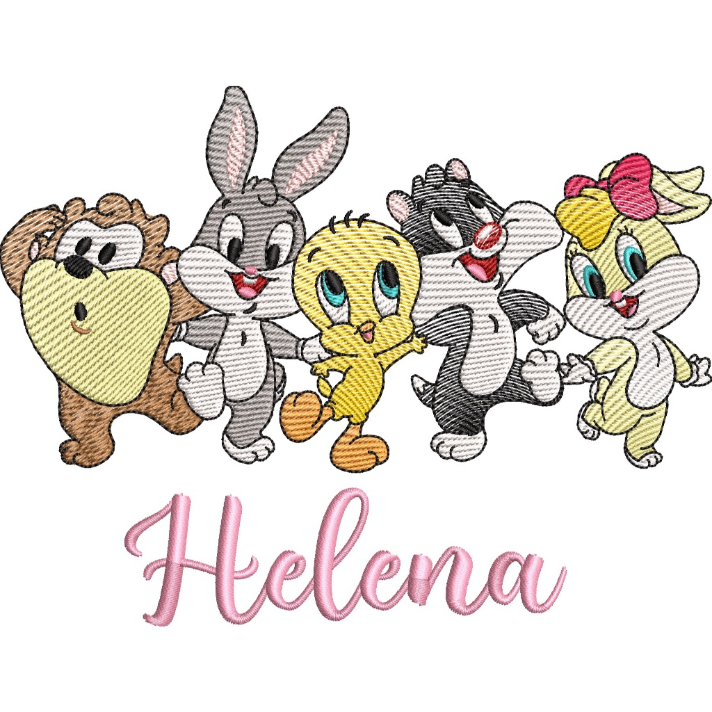 Patch Bordado Termocolante Turminha Looney Tunes E Nome Var4