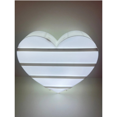 Light Box Led Cinema Luminária Letras Letreiro A4 Decoração Quarto Festa Coração Branco