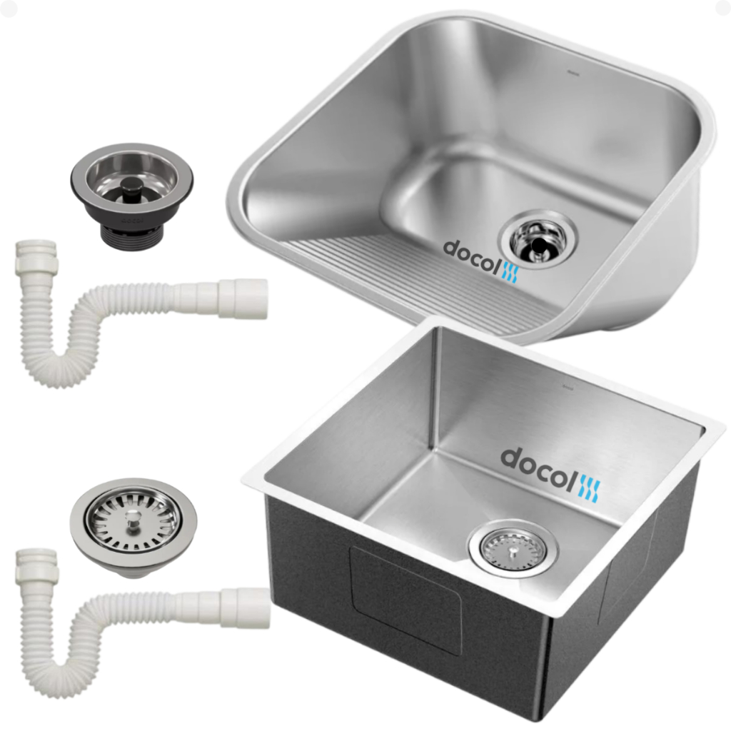Cuba Inox Cozinha Pia Docol Bistrô Quadrada 40x40 Combo Tanque Docol Monobloco 40x40