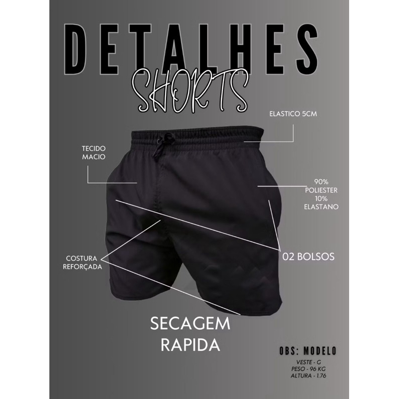 Short Tactel com Elastano Premium