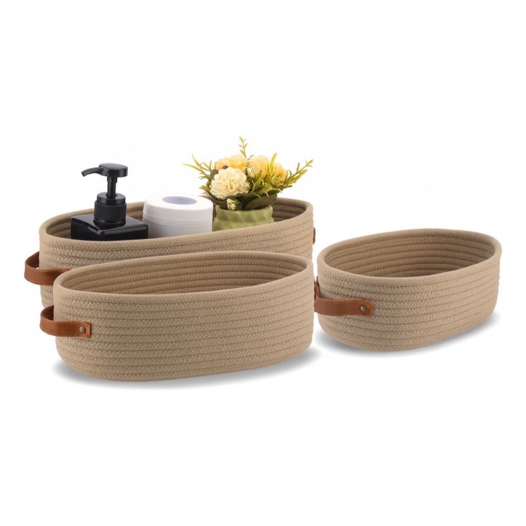 Kit Cesto organizador de banheiro armário papel Higiênico Multiuso 33cm x 10cm x 15cm