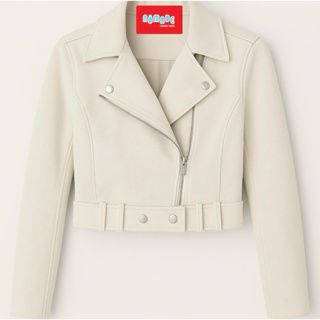 Jaqueta premium em suede com zíper e botões em Oferta na Shopee