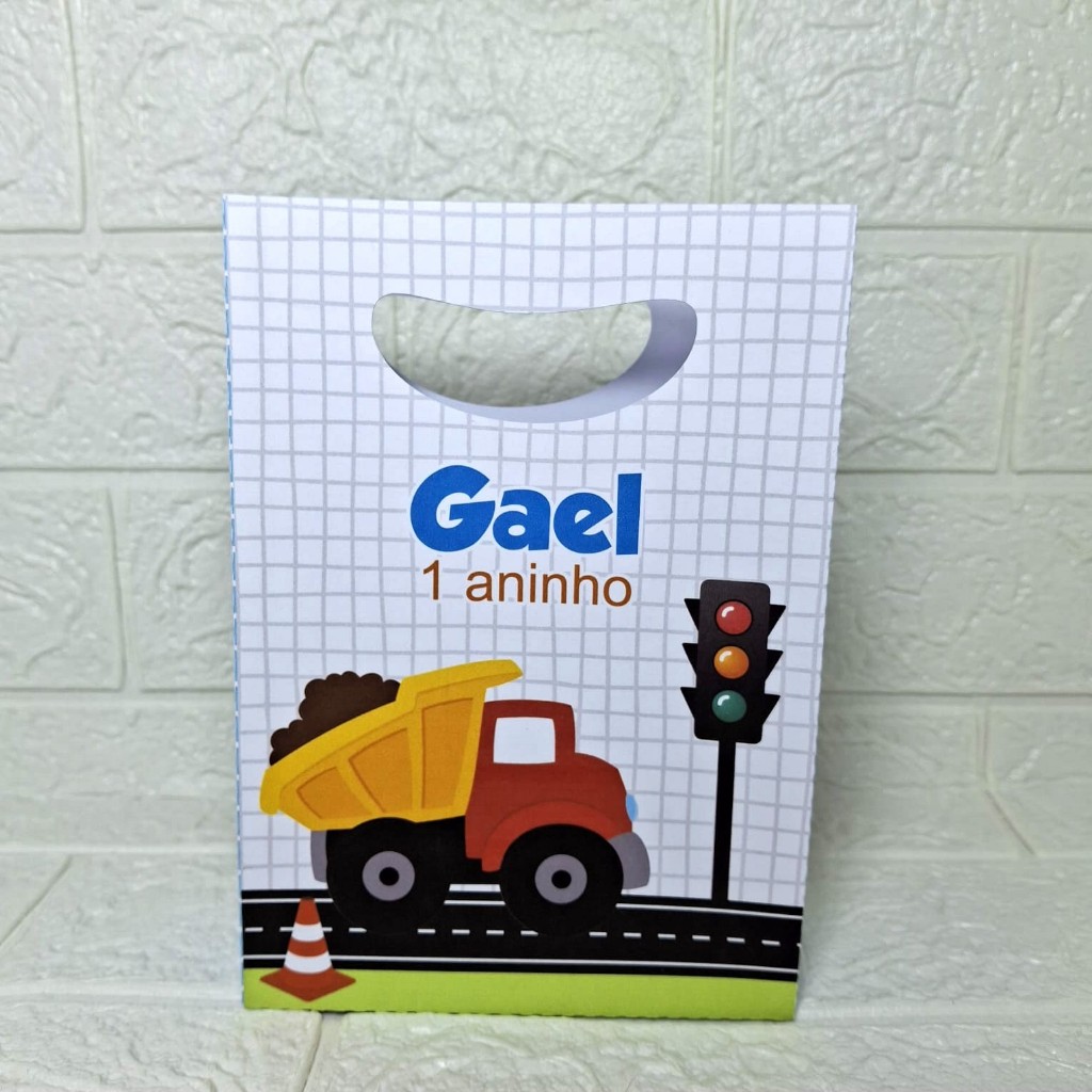 Sacolinha personalizada CARRINHOS - PEGUE E MONTE- festa infantil - bolsinha - doces - lembrancinhas
