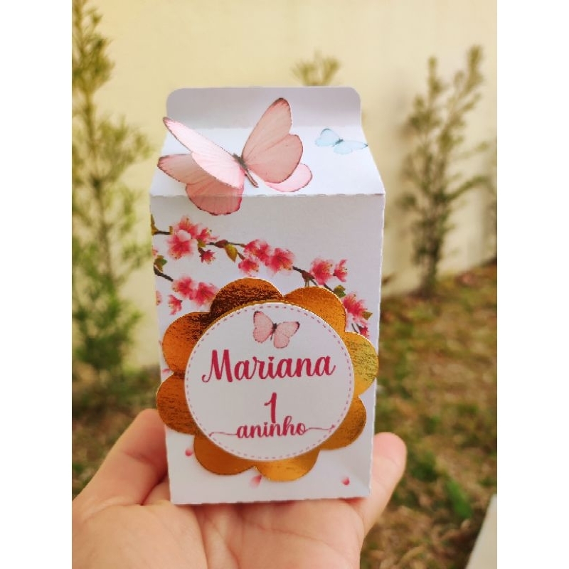 Kit caixa Milk Jardim das Borboletas Jardim Encantado Personalizada com nome - LEMBRANCINHA JARDIM ENCANTADO