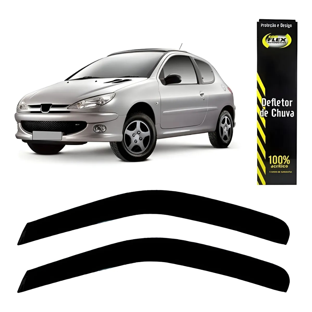 Calha De Chuva Acrilica Peugeot 206 207 Todos 2 Portas em Oferta na Shopee