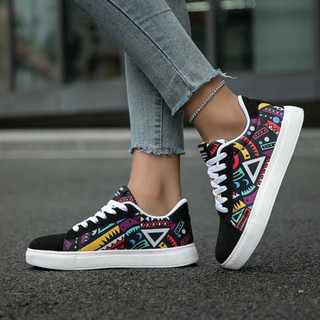 Tênis Casual Feminino Passeio Macio Estampa Geométrica Merks