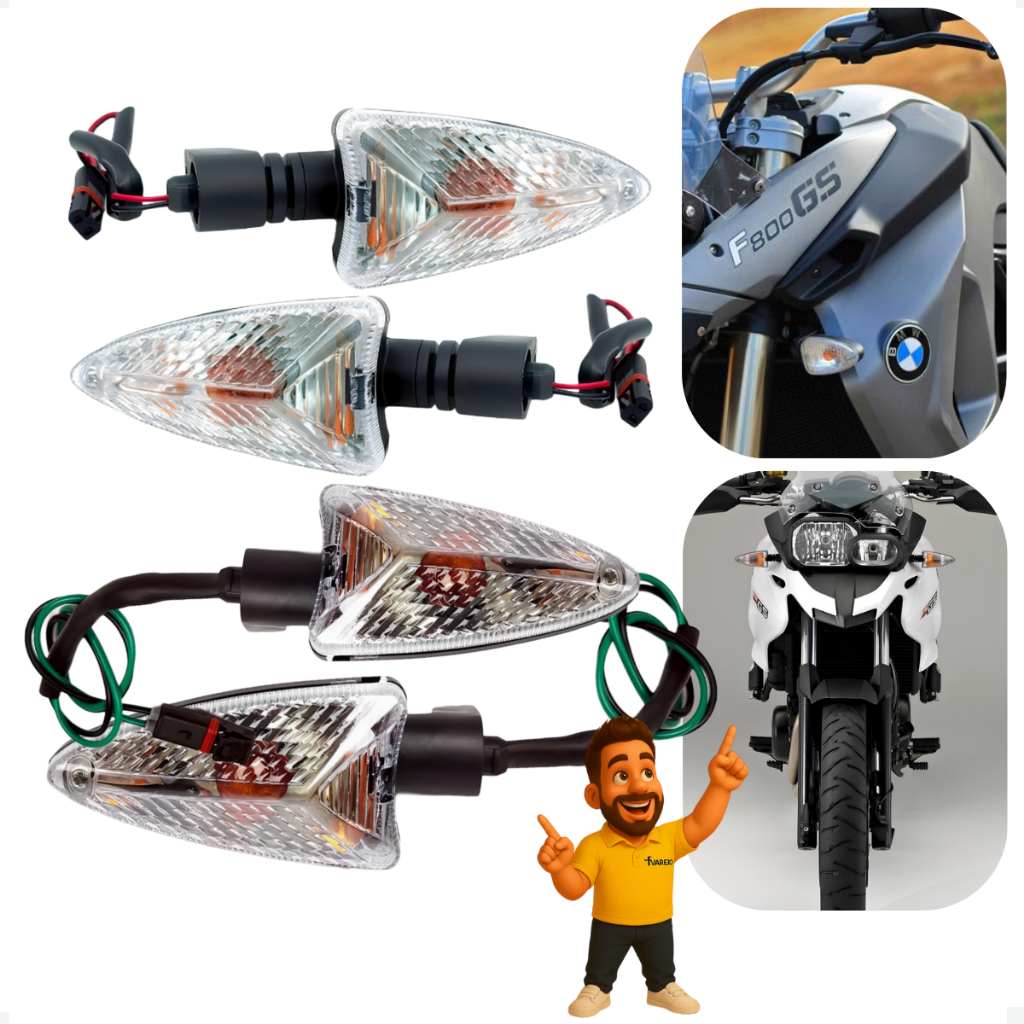 Kit 4 Pisca Completo Seta Dianteiro e Traseiro Esquerdo Direito BMW 310S 650GS F800 1000RR Tiger 800