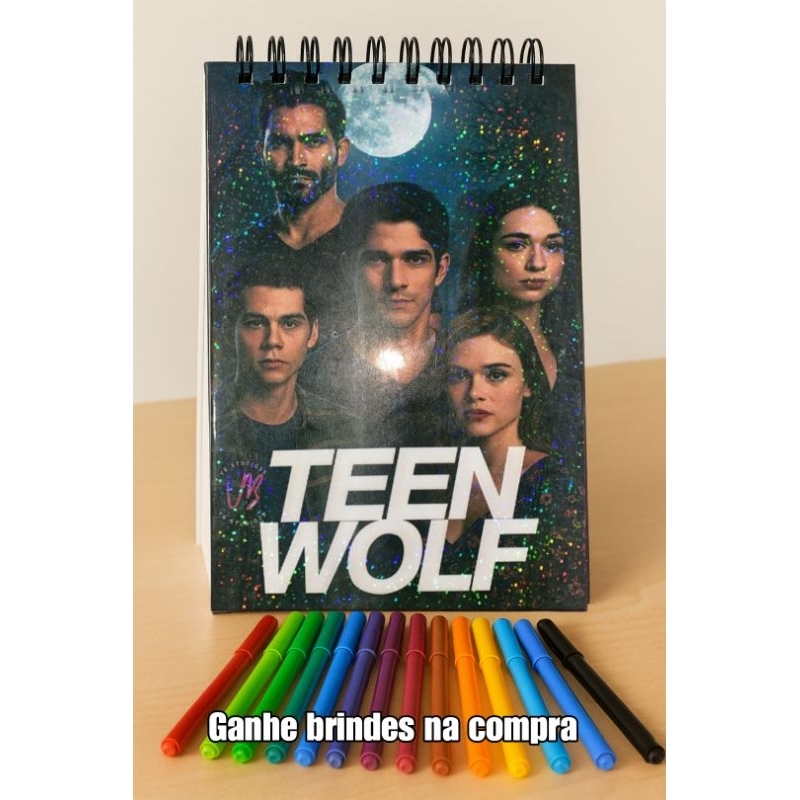 caderno de colorir teen Wolf personalizado