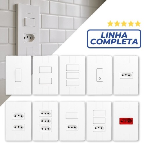 Tomadas 10A 20A Dupla Tripla Interruptor Modular Branco