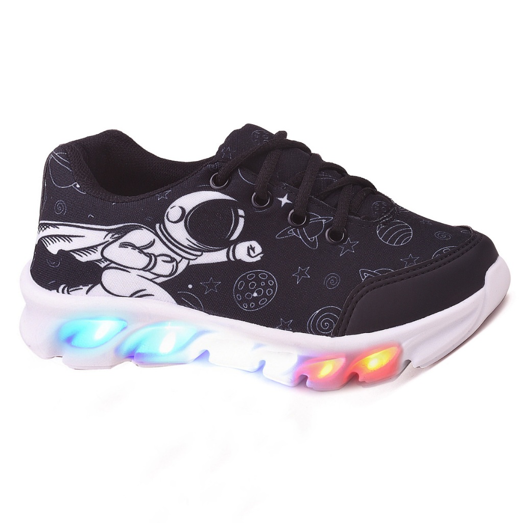 Tenis de Led Infantil Meninos Astronauta Calce Facil Confortavel em Oferta na Shopee