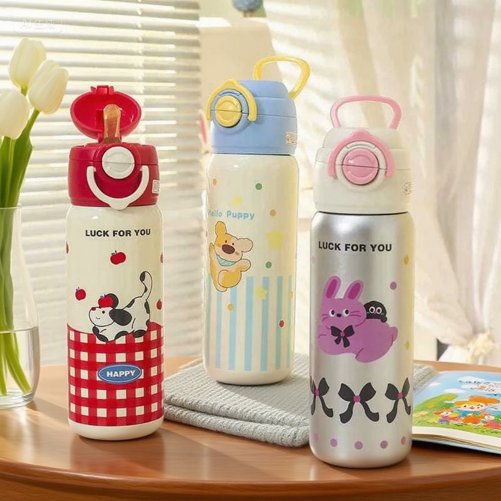 Garrafa Térmica Infantil Escola Lançamento Com Alça 500ml em Oferta na Shopee