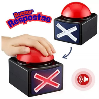 Kit 2 Botões Quiz com Som e Luz – Ideal para Jogos Torta na Cara e Competições amigos e Familia