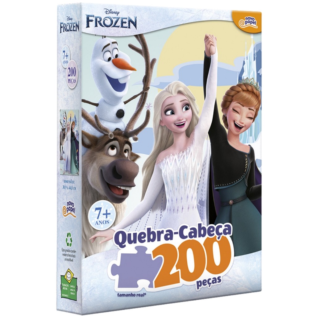 Quebra Cabeça Infantil Disney Frozen 200 Peças 7 + Anos - Toyster Ref 8033 em Oferta na Shopee