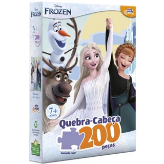 Quebra Cabeça Infantil Disney Frozen 200 Peças 7 + Anos - Toyster Ref 8033 em Oferta na Shopee