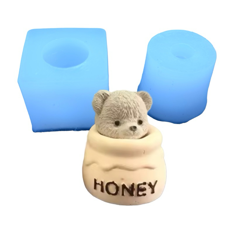 Molde de Silicone - Ursinho no Pote de Mel em Oferta na Shopee