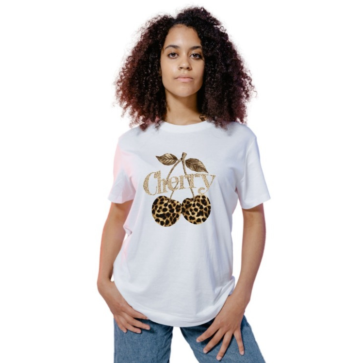 Camiseta Oversized Feminina Cherry Estampada Estilo Casual E Confortável