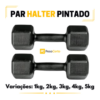 Par Halter Sextavado Pintado-Musculação Academia Funcional Peso Para Braço Treino em Casa Crossfit em Oferta na Shopee