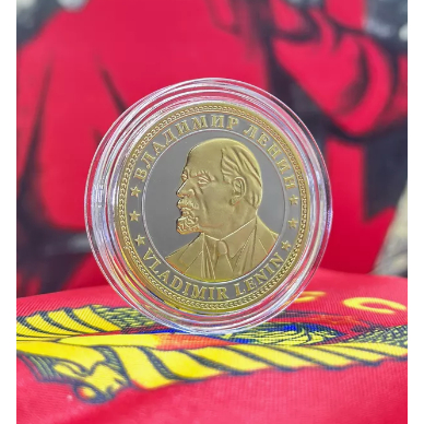 Moeda Colecionável Lenin ou Gagarin com cápsula protetora