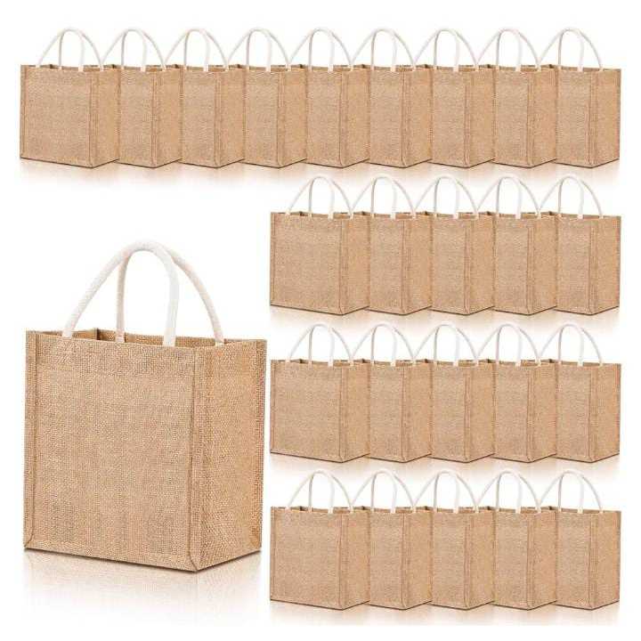 kit 10-12-15 Bolsas De Arpillera Mini Bolsa Reutilizável Yute Com Asas pequenas em Oferta na Shopee