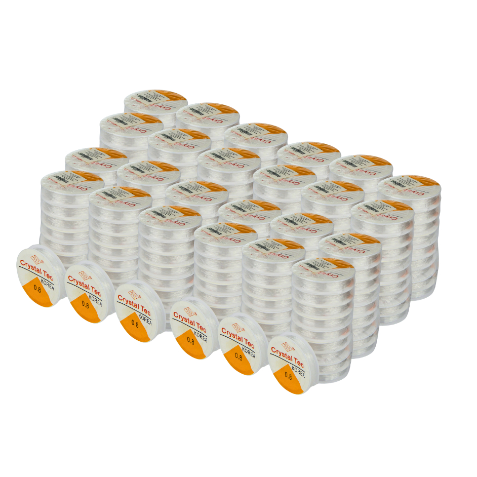 30 Rolos Fio de Nylon Elástico 0,8x10m - Bijuteria, Artesanato, Pesca e etc.