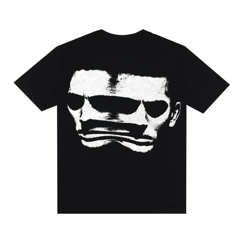 Camiseta Streetwear Oversized Masculina Estampada Hallowen Y2K Estilosa Rostos Gotico Dark