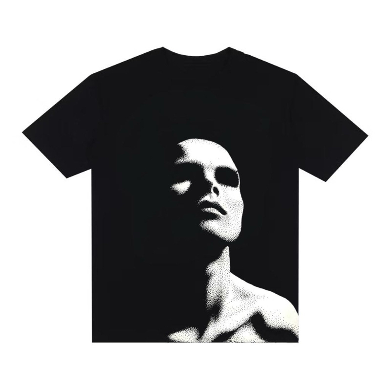 Camiseta Streetwear Oversized Masculina Estampada Y2K Rosto Estiloso Larga Hip Hop Rap