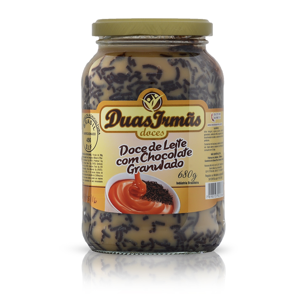 Doce de leite com chocolate granulado Duas Irmãs 680G