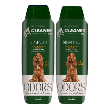 Kit 2 Shampoo para cachorro shampoo Neutralizador de Odores CLEANER 500ml
