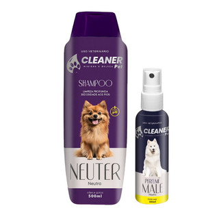 Kit Shampoo para Cachorro Neutro 500ml + Perfume 60ml Shampoo Pet Cheiroso Kit Banho Cachorro UP Clean Cleaner